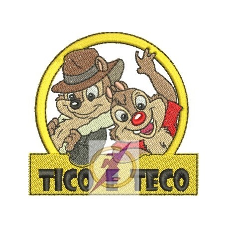 Bordado Tico e Teco 05 - Três Tamanhos